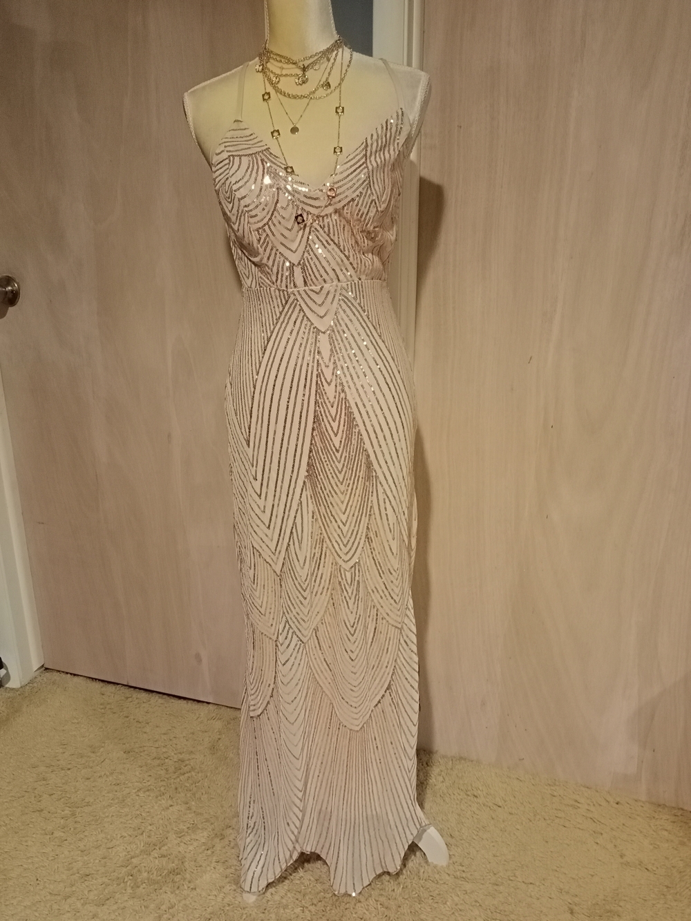 Source Unknown Blush Sequin Maxi Dress